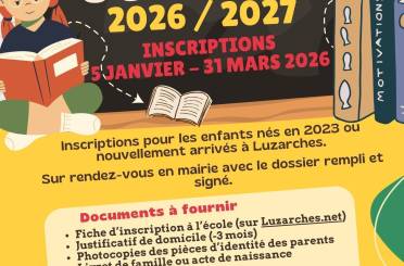 Affiche Inscriptions scolaires 2026-2027