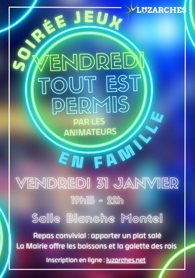 Affiche Soirée jeux - Vendredi tout est permis