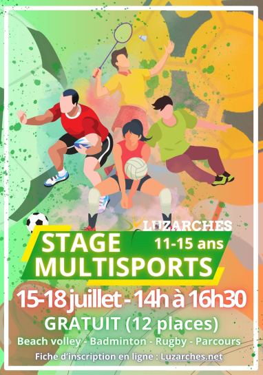 Affiche stage multisports été 2025