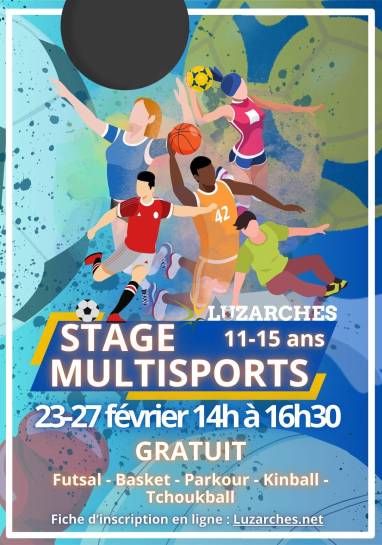 Affiche stage multisports hiver 2026