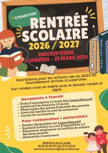 Affiche Inscriptions scolaires 2026-2027