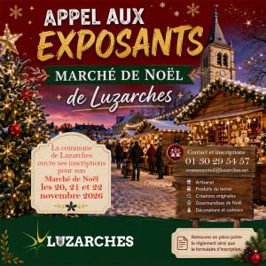 Appel exposants marché Noël Luzarches 2026