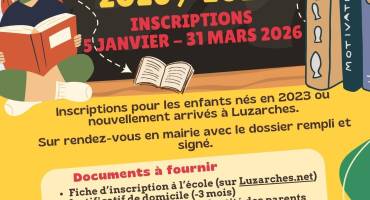 Affiche Inscriptions scolaires 2026-2027